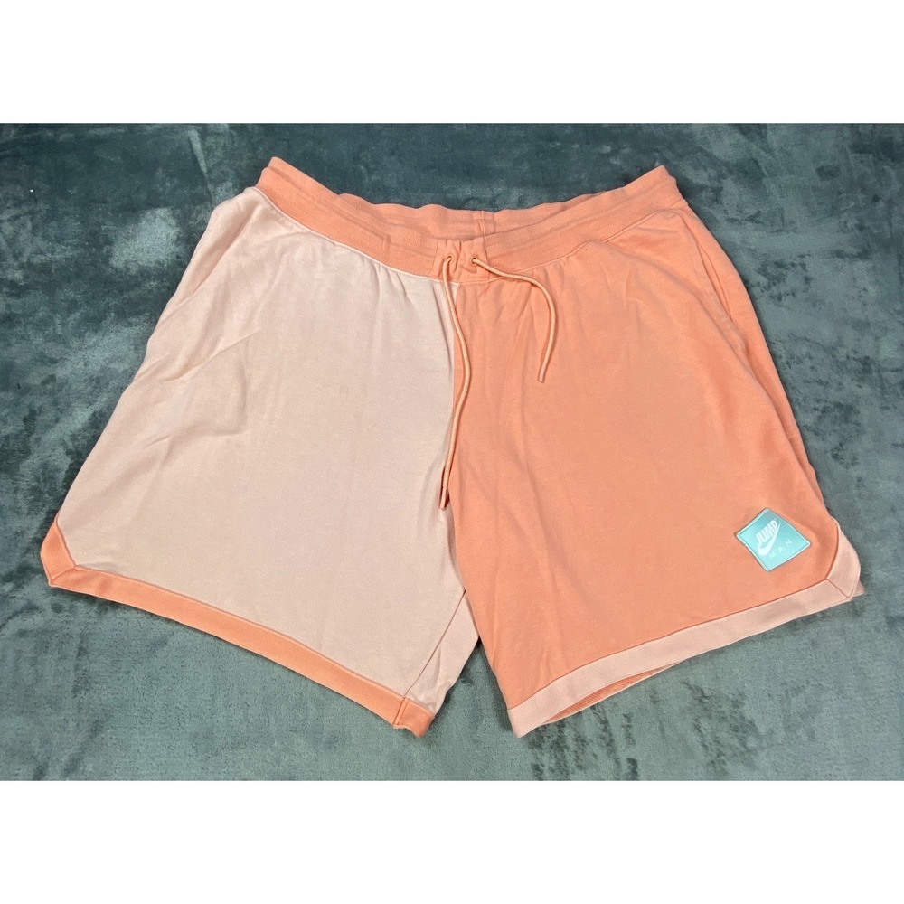 Jordan Jumpman Shorts Mens 3XL Orange Peach Colorblock Fleece Standard Fit Sport